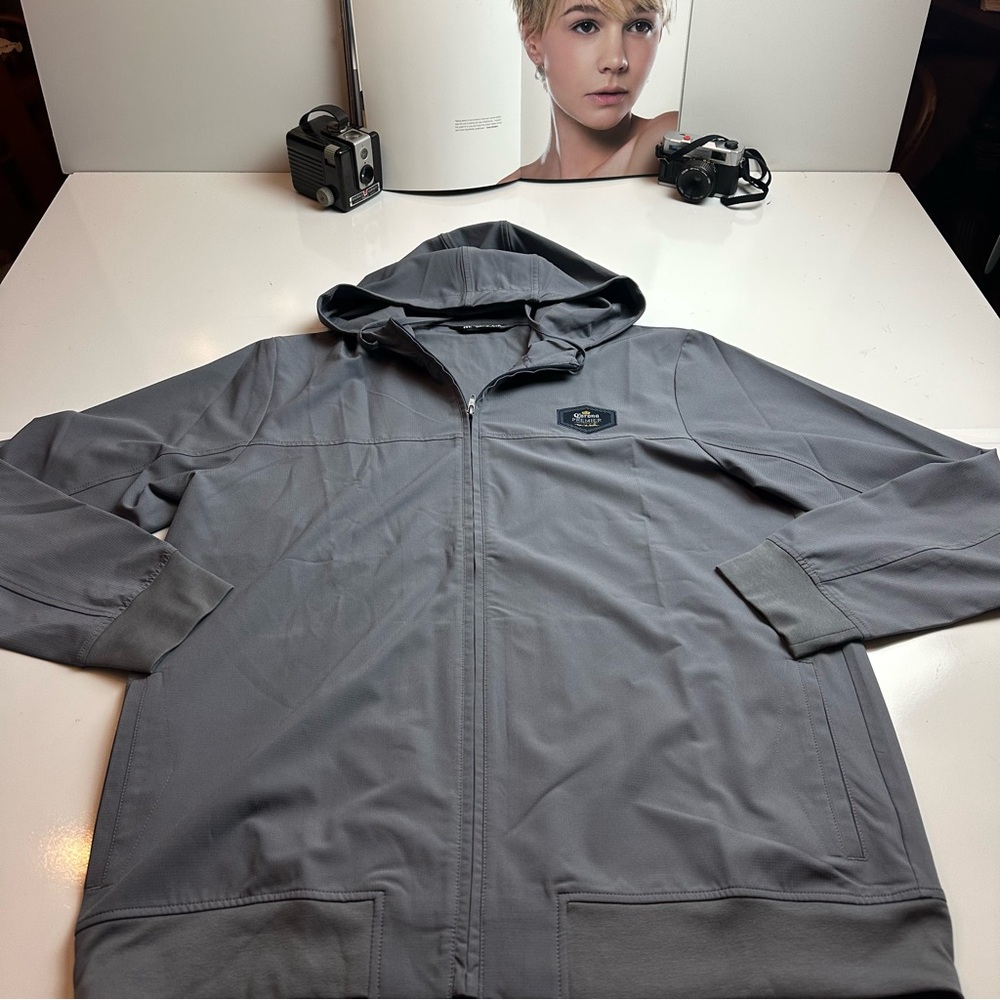 Corona Extra Promo Jacket |Gray Technical Windbreaker Hoodie ·Gorpcore Dad Style